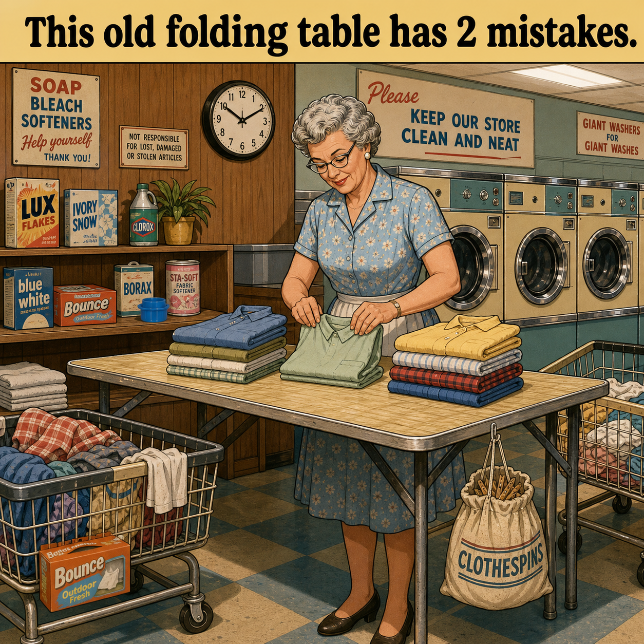 Two Mistakes on This Old Laundromat Folding Table: Answer