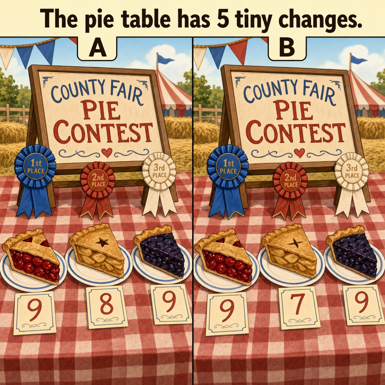 The Pie Contest Has 5 Tiny Changes: Answer
