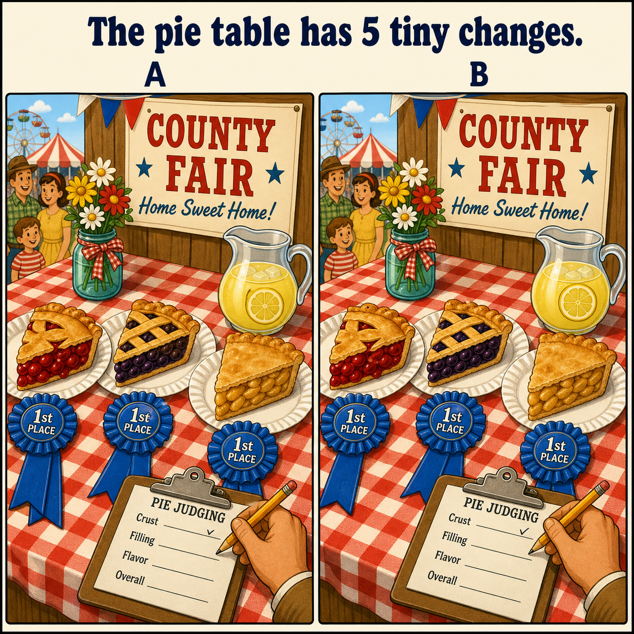 The Pie Table Has 5 Tiny Changes: Answer