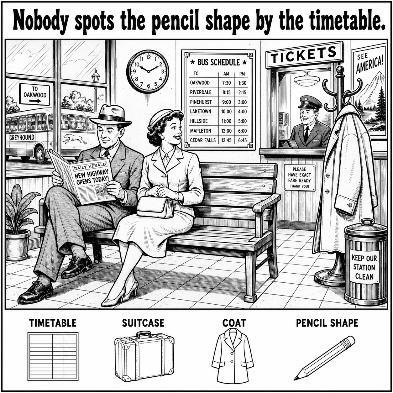 Can You Find the Pencil Shape by the Timetable?