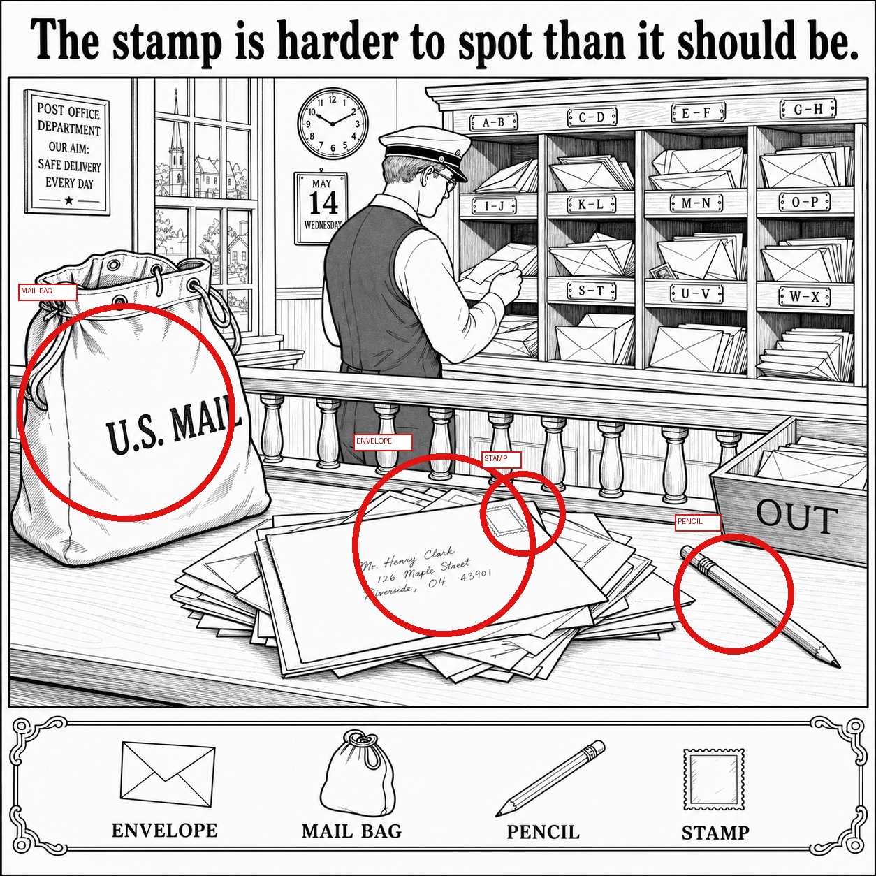 Can You Find the Hidden Stamp in the Post Office? answer image
