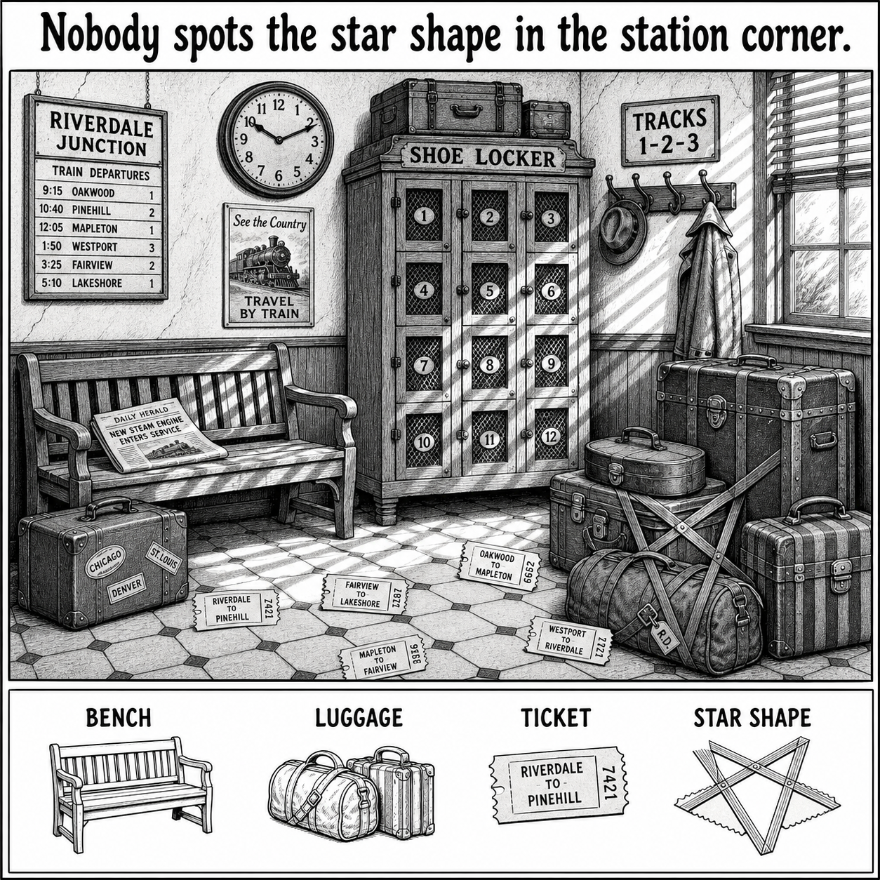 Can You Find the Star Shape in the Station Corner?