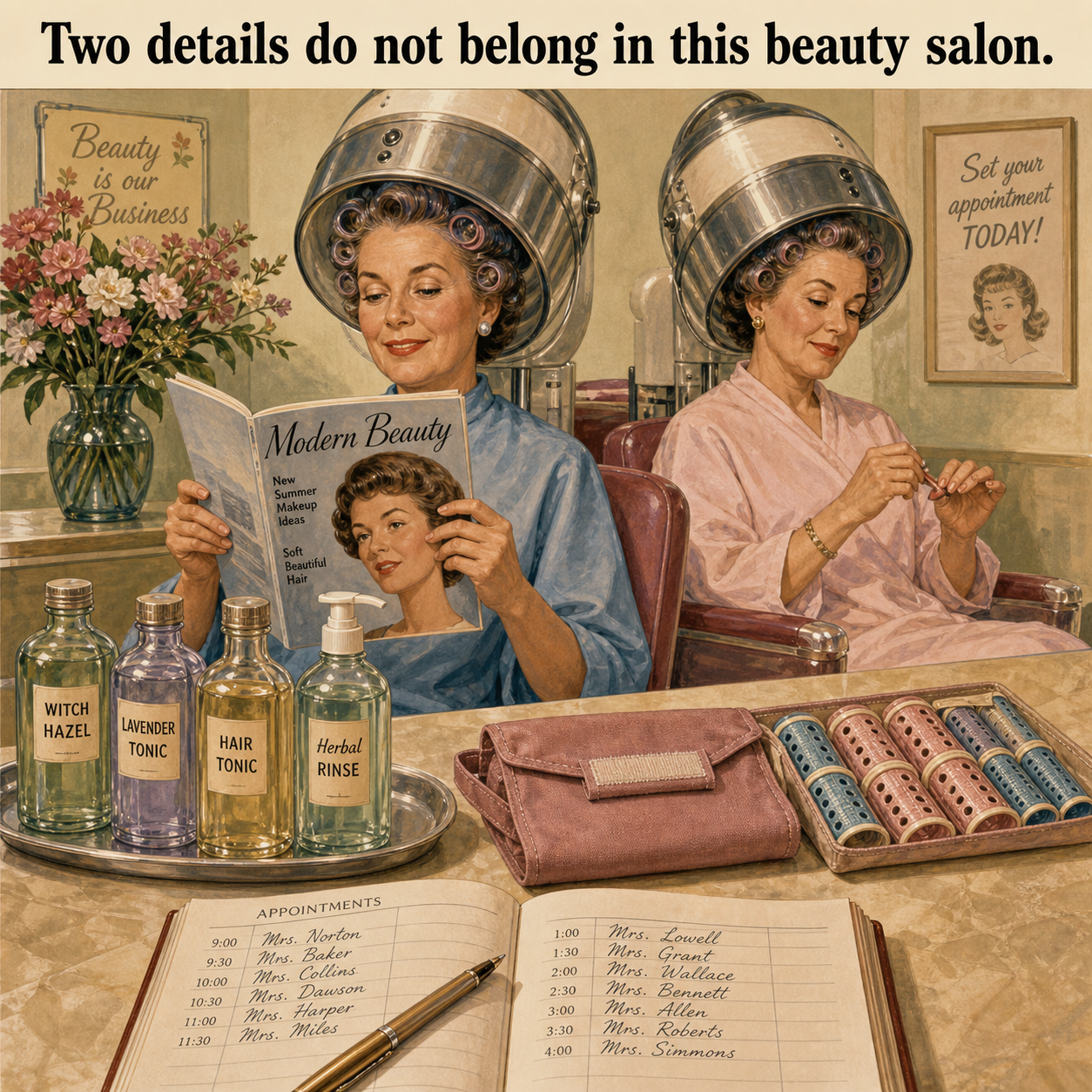 Two Details That Do Not Belong in This 1960s Beauty Salon