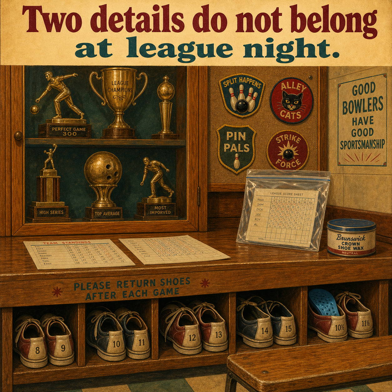 Two Details Do Not Belong at This Bowling League Night