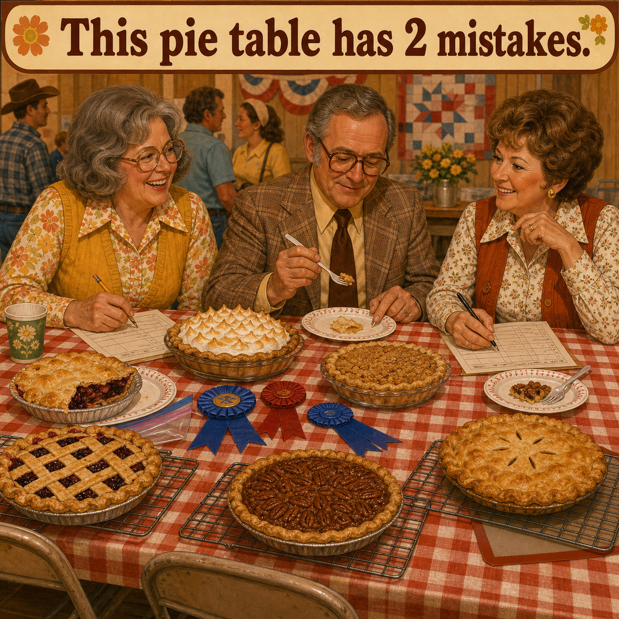 Two Mistakes at This County Fair Pie Table: Answer