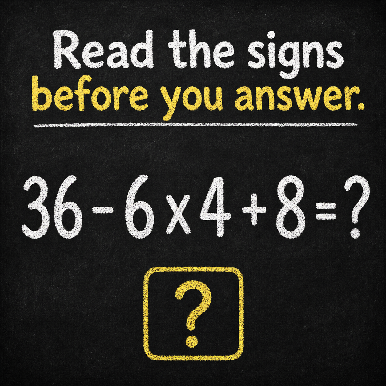 Read the Signs Before You Answer This Math Puzzle