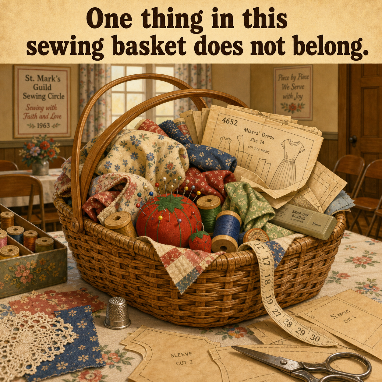 One Thing Does Not Belong in This Sewing Basket: Answer