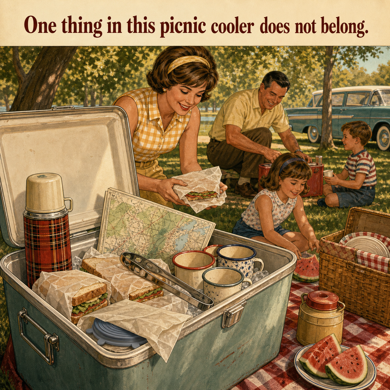 One Thing in This Picnic Cooler Does Not Belong: Answer