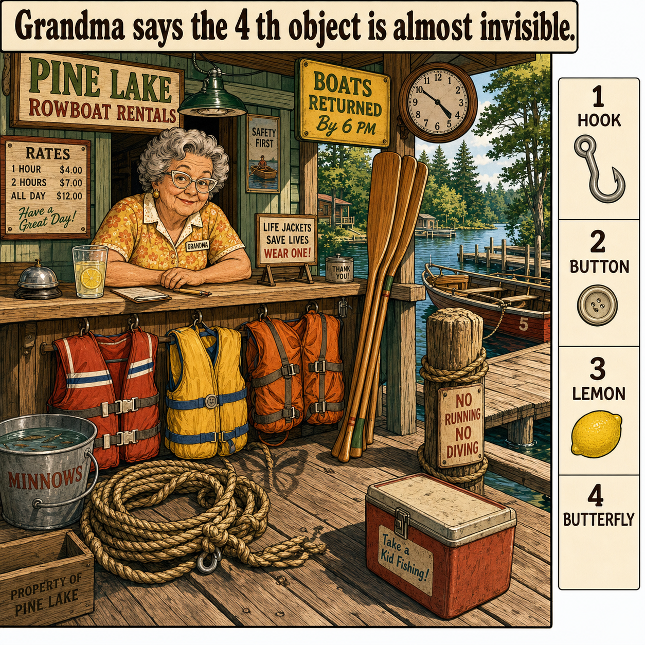 Can You Find All 4 Objects at the Rowboat Rental Shed?