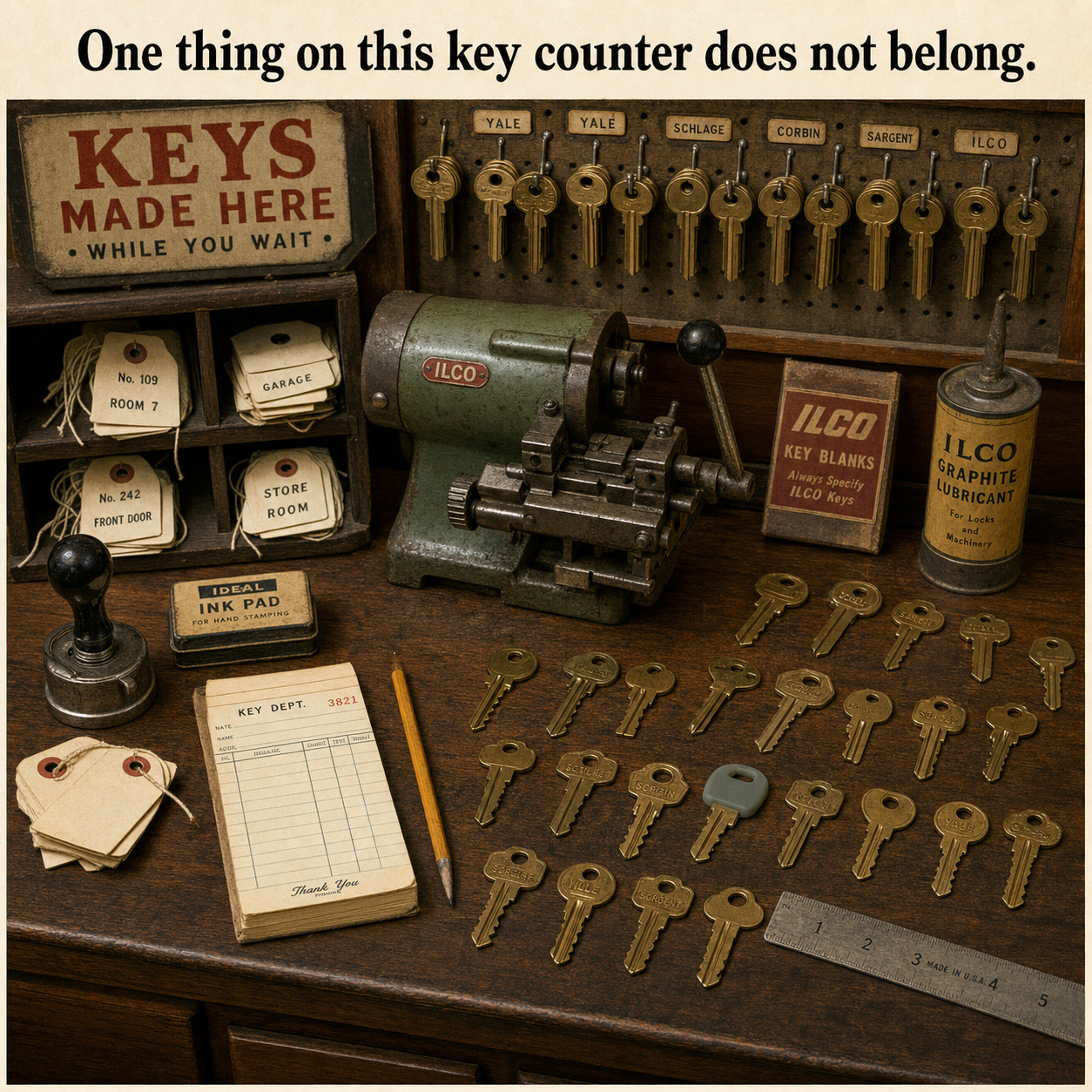 What Does Not Belong on This Key Counter?