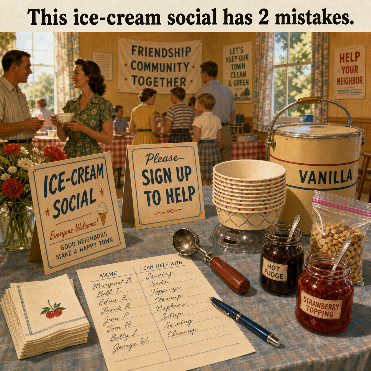 Two Mistakes at This Ice-Cream Social: Answer