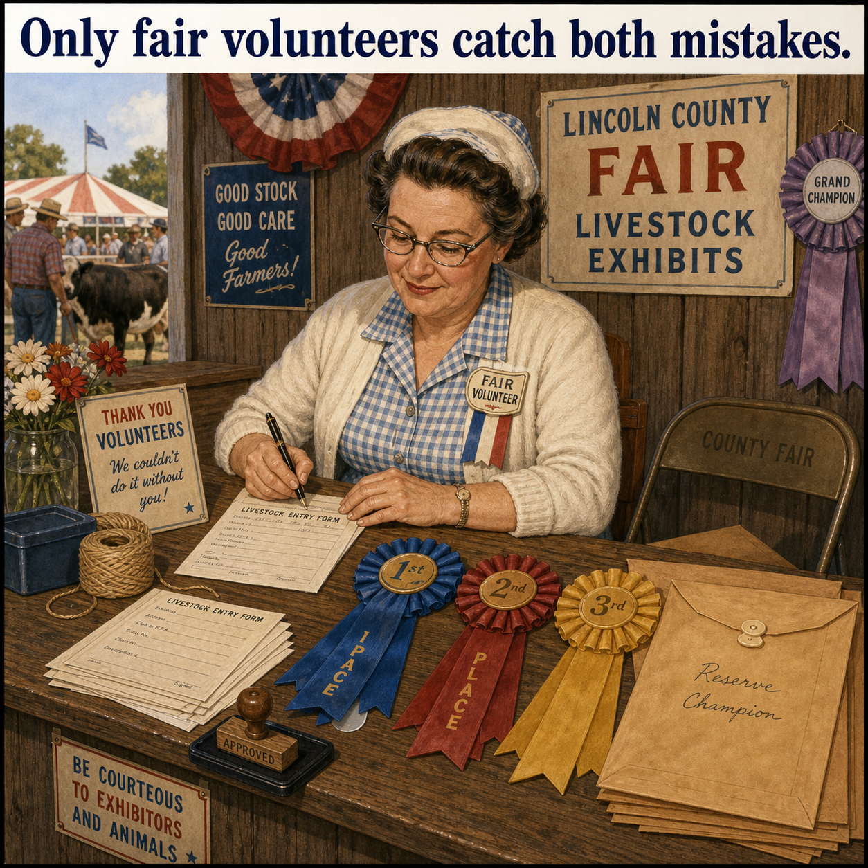 Two Mistakes at This County Fair Ribbon Desk