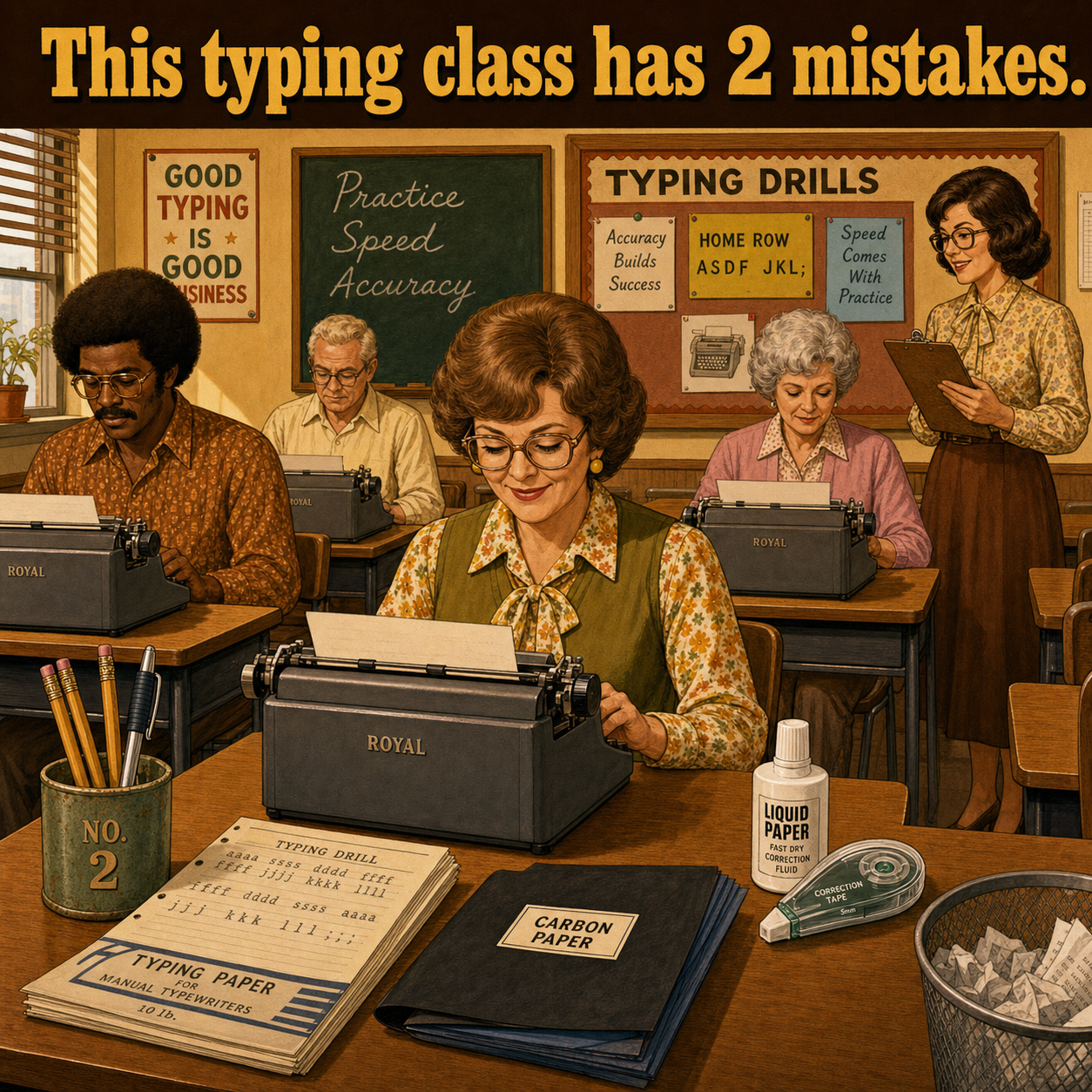 Two Mistakes in This Typing Class: Answer