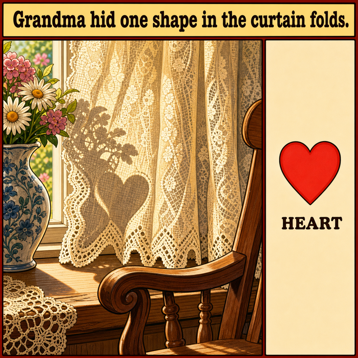 Can You Find the Hidden Heart in the Curtain Folds?