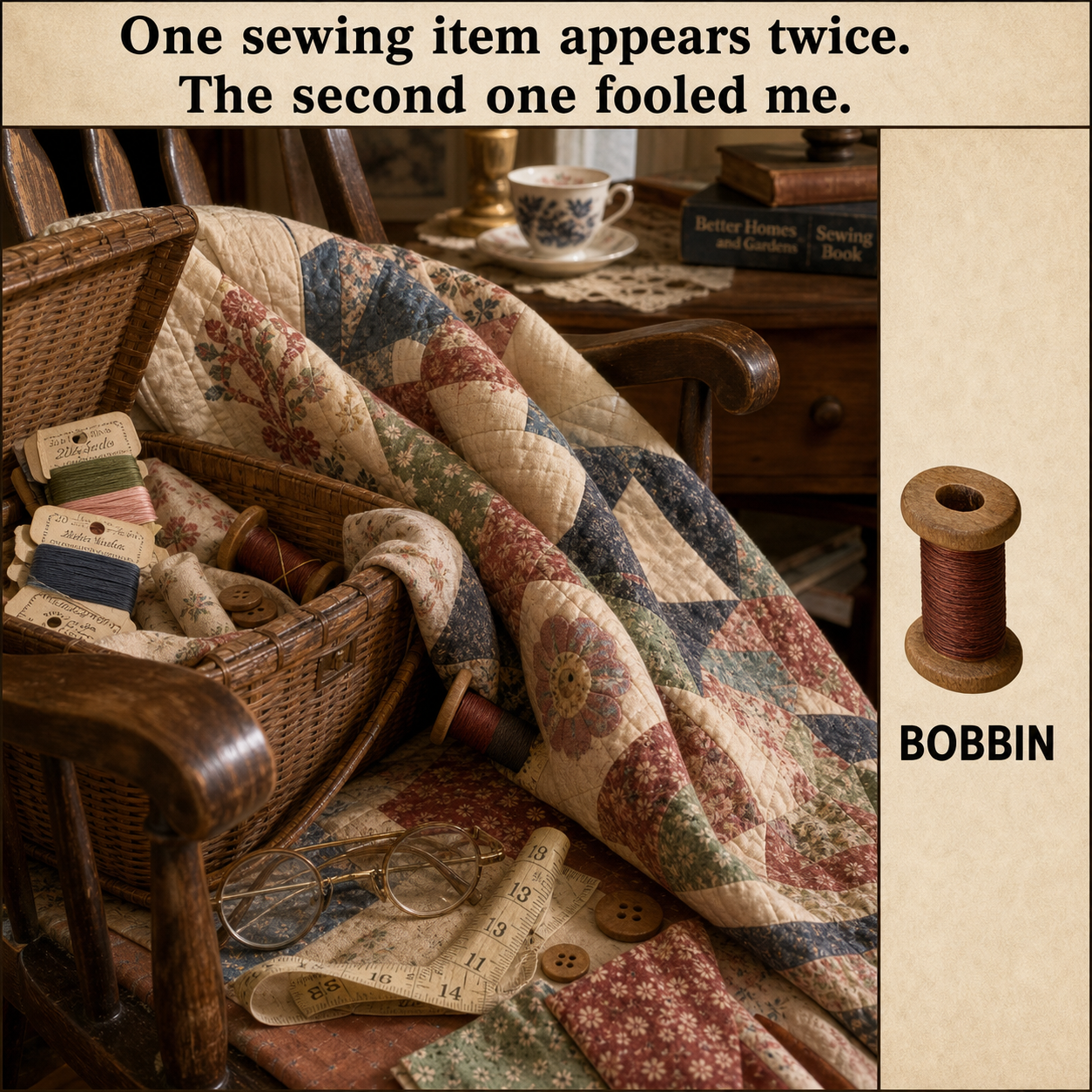 Can You Find Both Bobbins in the Sewing Corner?
