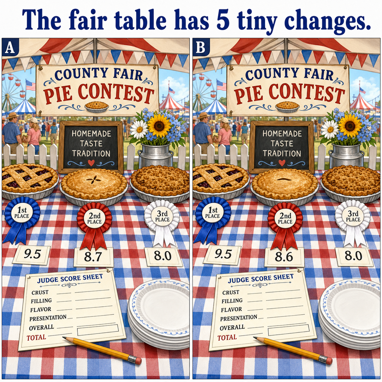 The County Fair Table Has 5 Tiny Changes: Answer