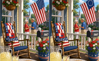 Find the 5 Differences on the Fourth of July Porch: Answer