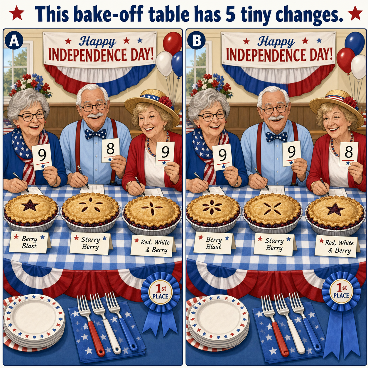This Bake-Off Table Has 5 Tiny Changes: Answer