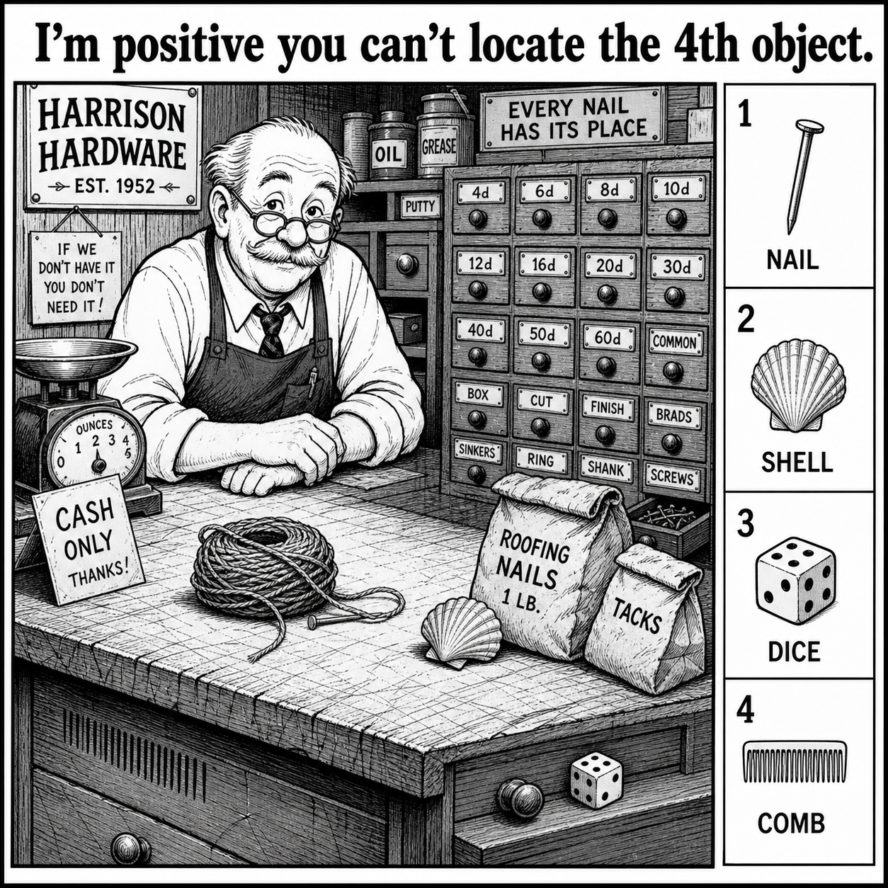 Can You Locate All 4 Objects in the Hardware Store?