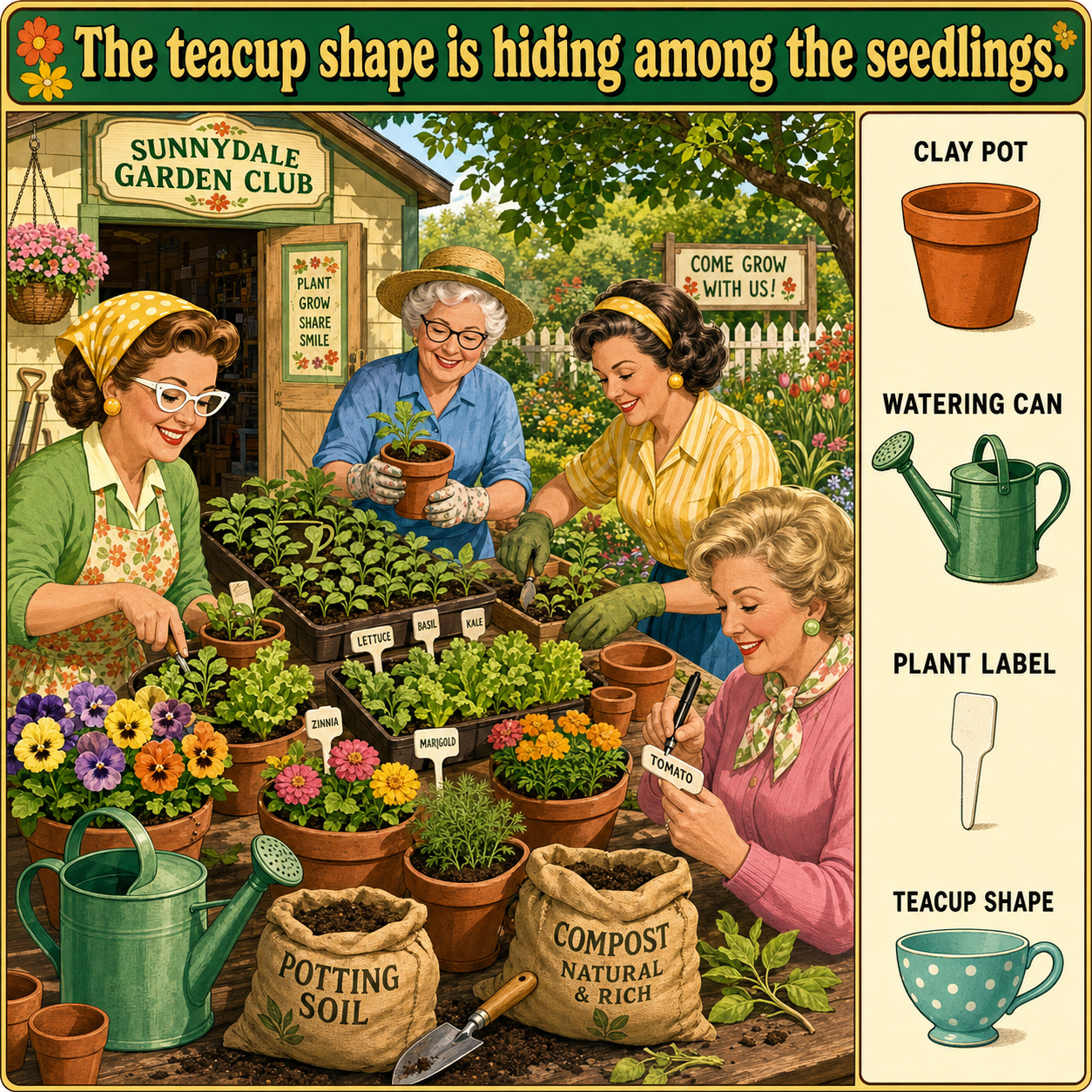 Can You Find the Teacup Shape Among the Seedlings?