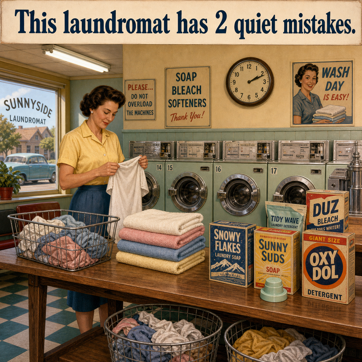 Two Quiet Mistakes in This 1950s Laundromat
