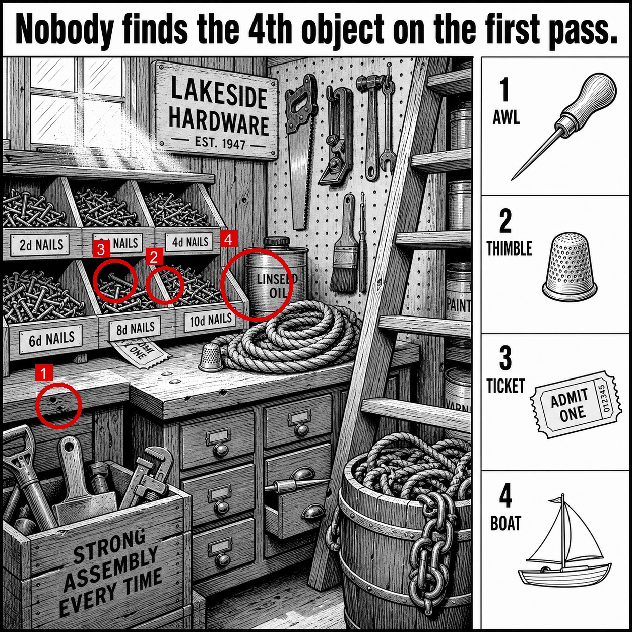 Can You Find All 4 Objects in the Hardware Store? answer image