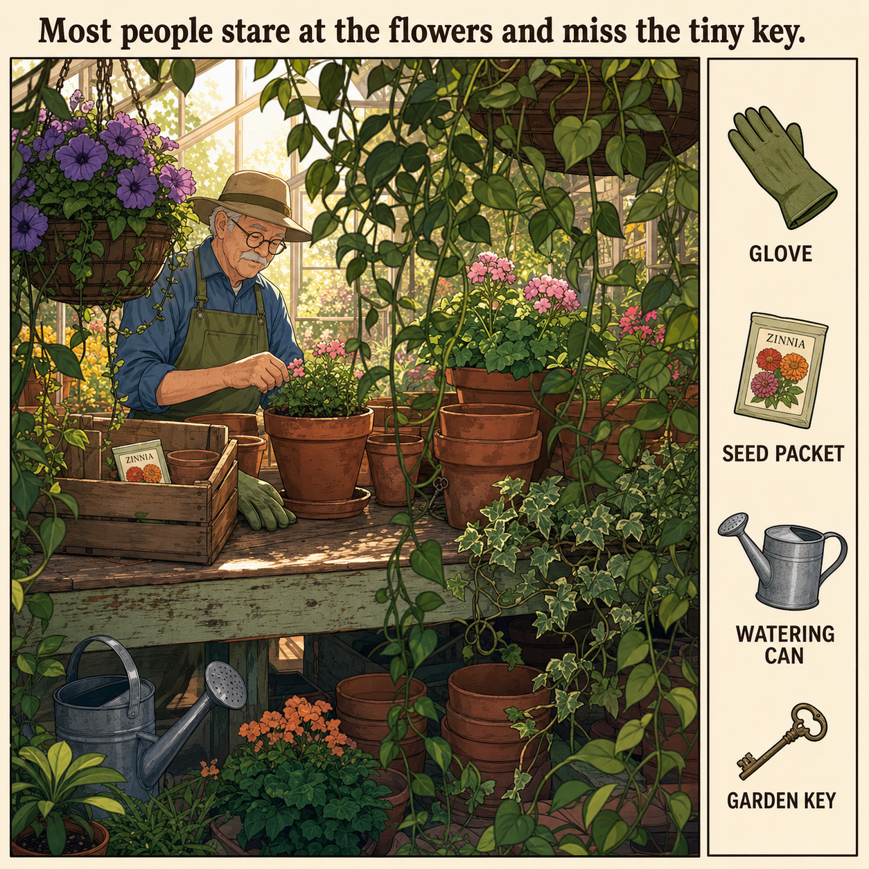 Can You Find the Tiny Garden Key in the Greenhouse?