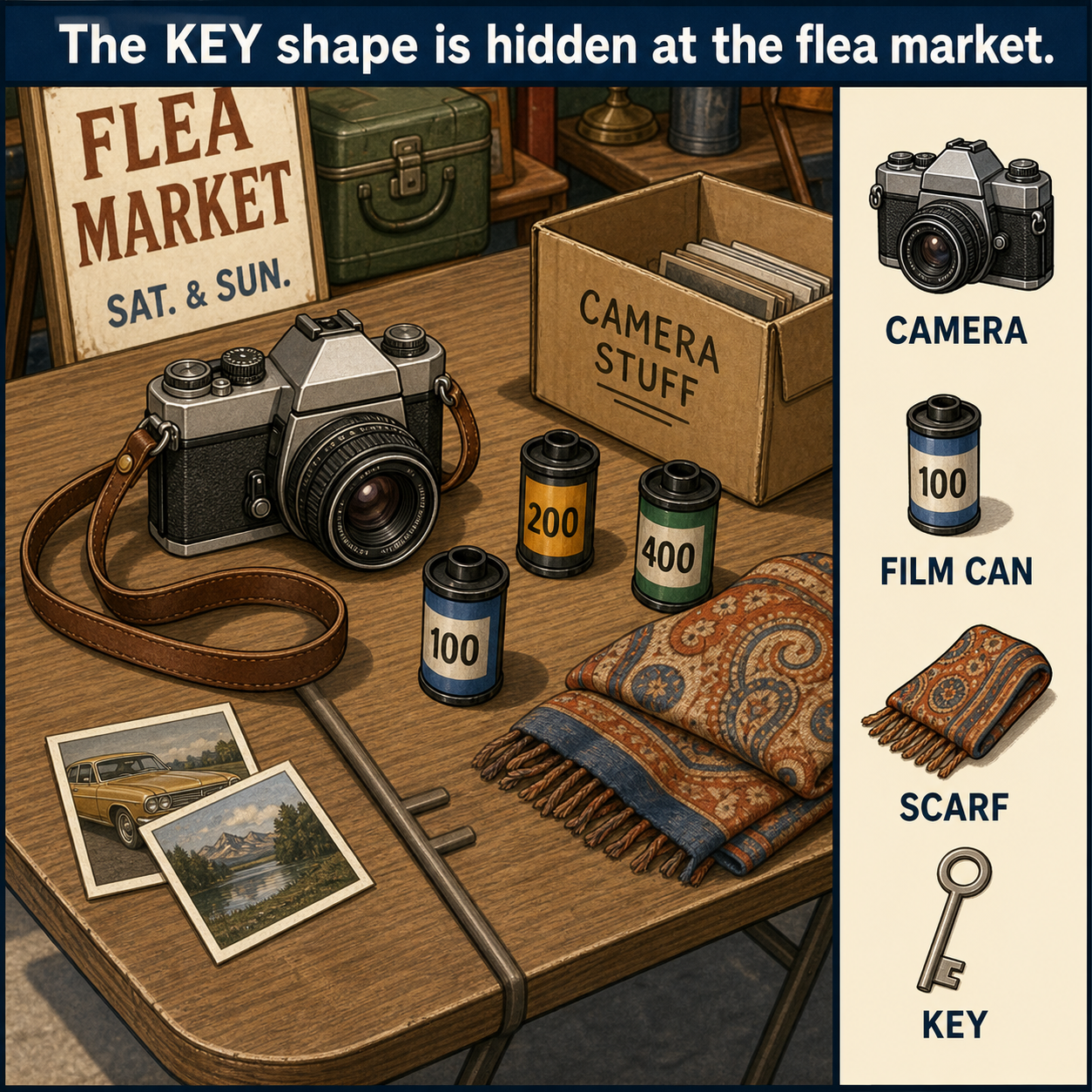 Can You Find the Key Shape at the Flea Market?