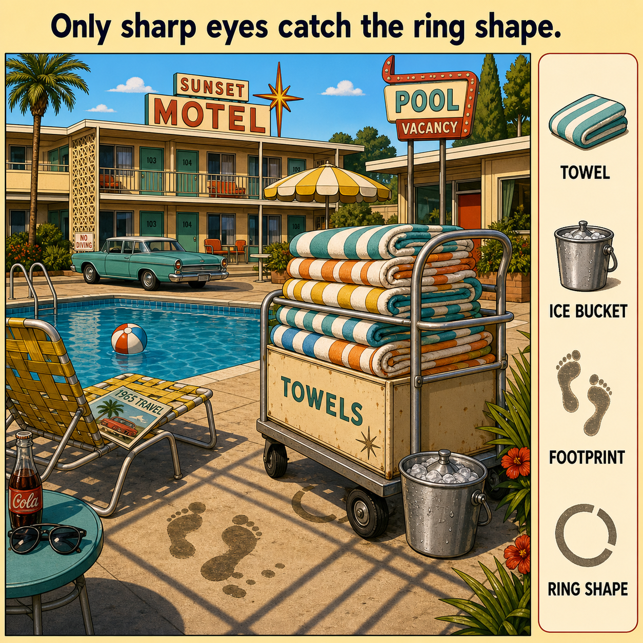 Can You Find the Ring Shape by the Motel Pool?