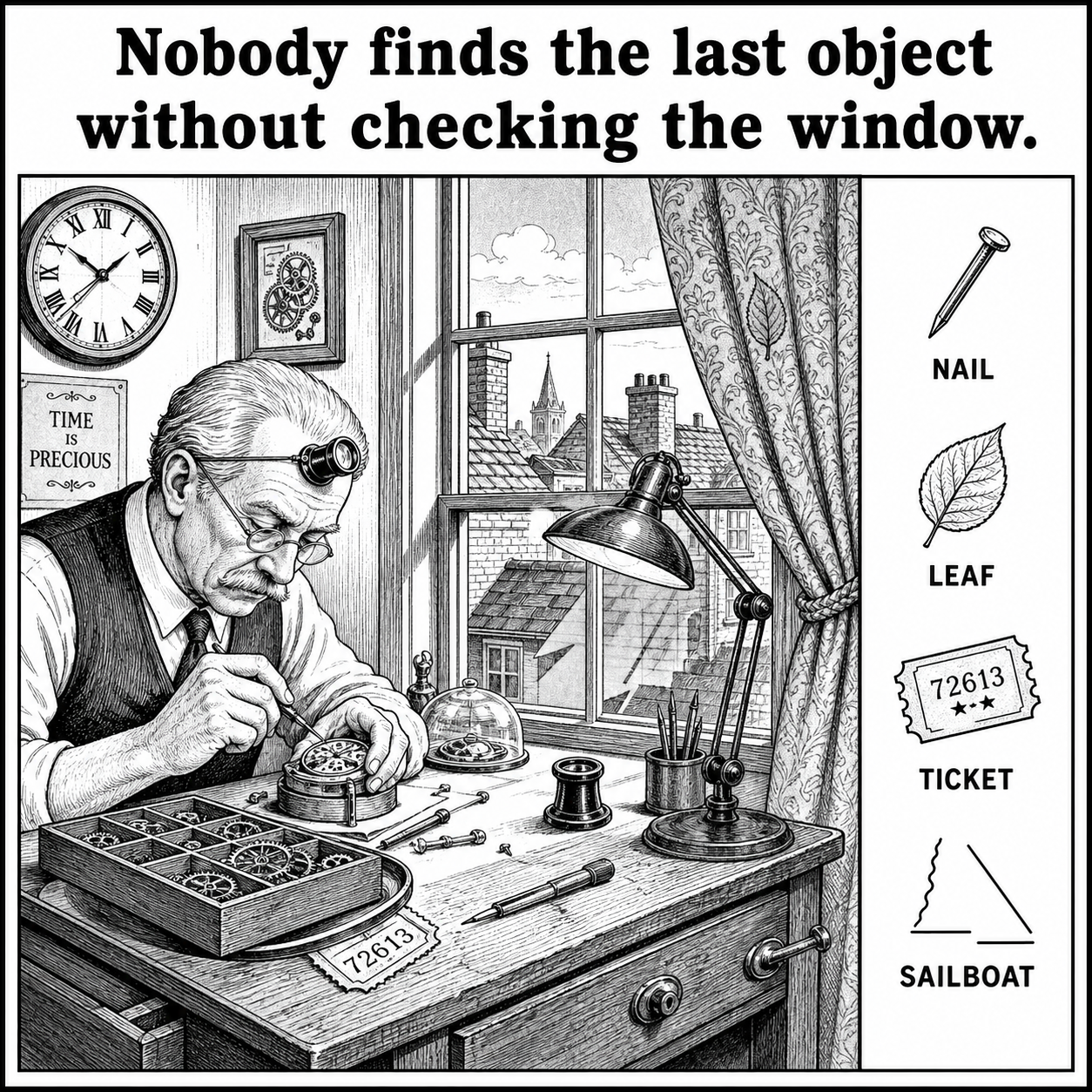 Can You Find All 4 Objects on the Watchmaker's Bench?