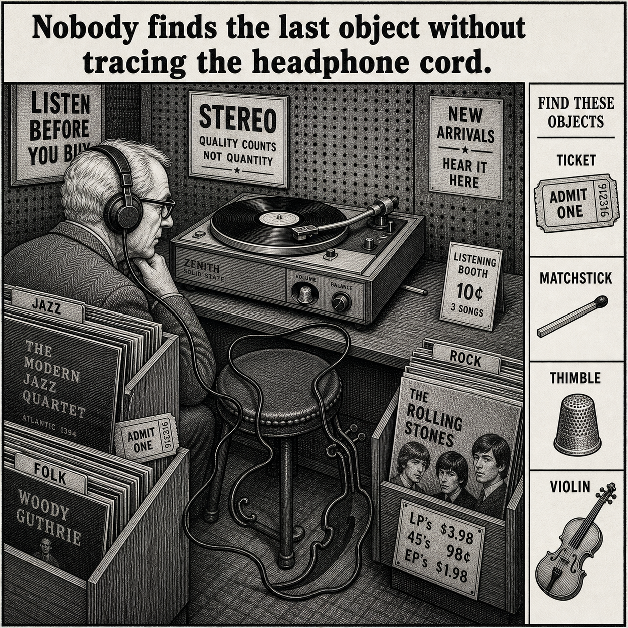 Can You Find All 4 Objects in the Record Shop?