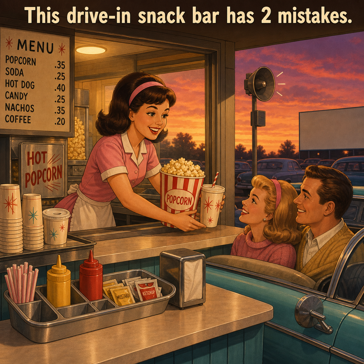 Two Mistakes at This Drive-In Snack Bar: Answer