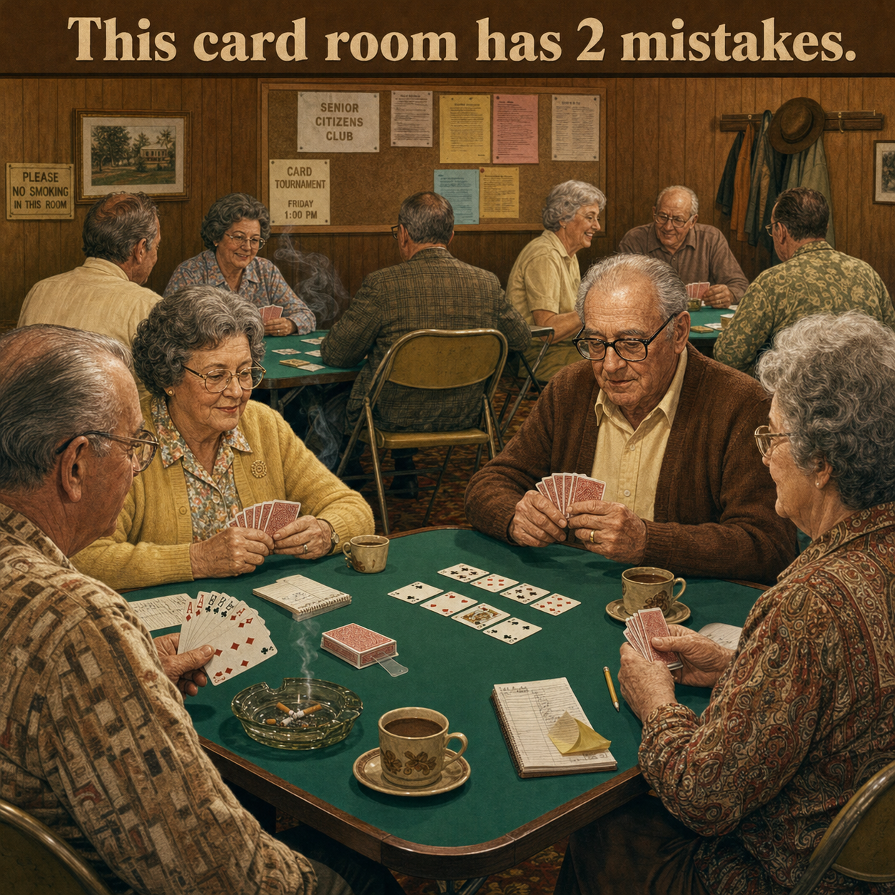 Two Mistakes in This Card Room: Answer