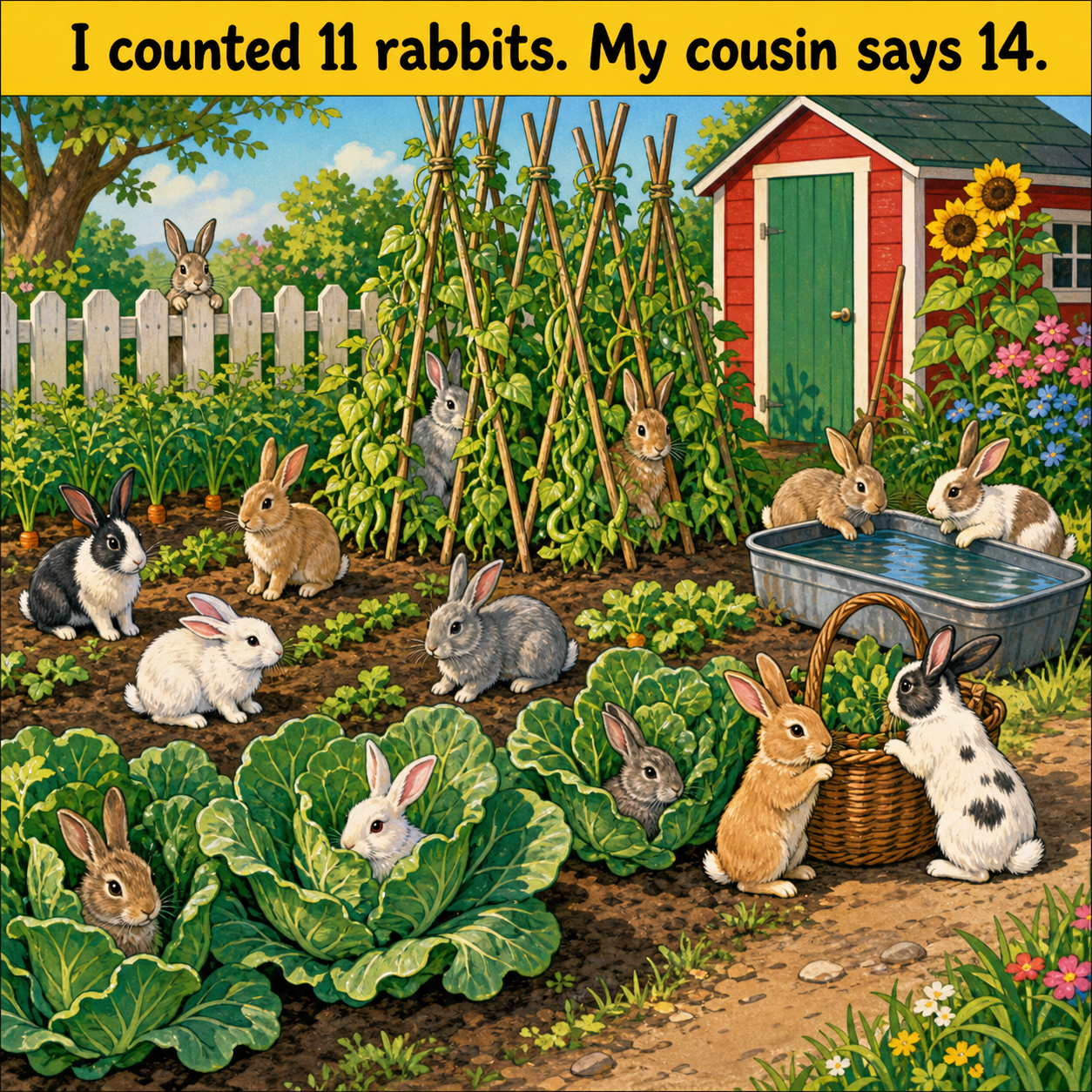 How Many Rabbits Are in the Vegetable Patch? Answer