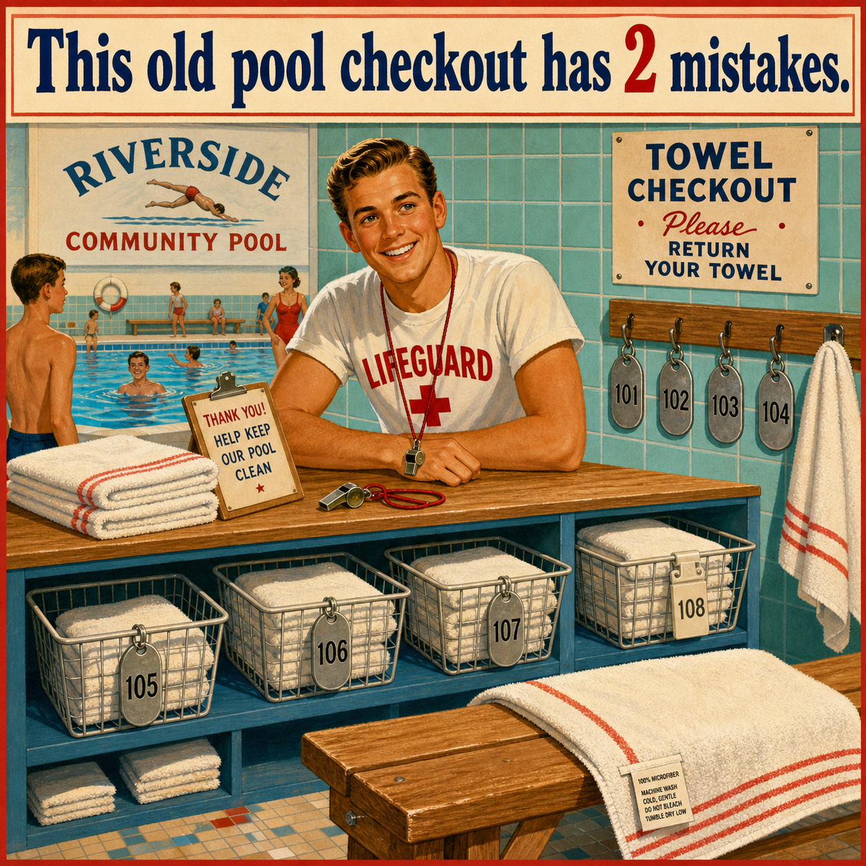 Two Mistakes in This Old Community Pool Checkout