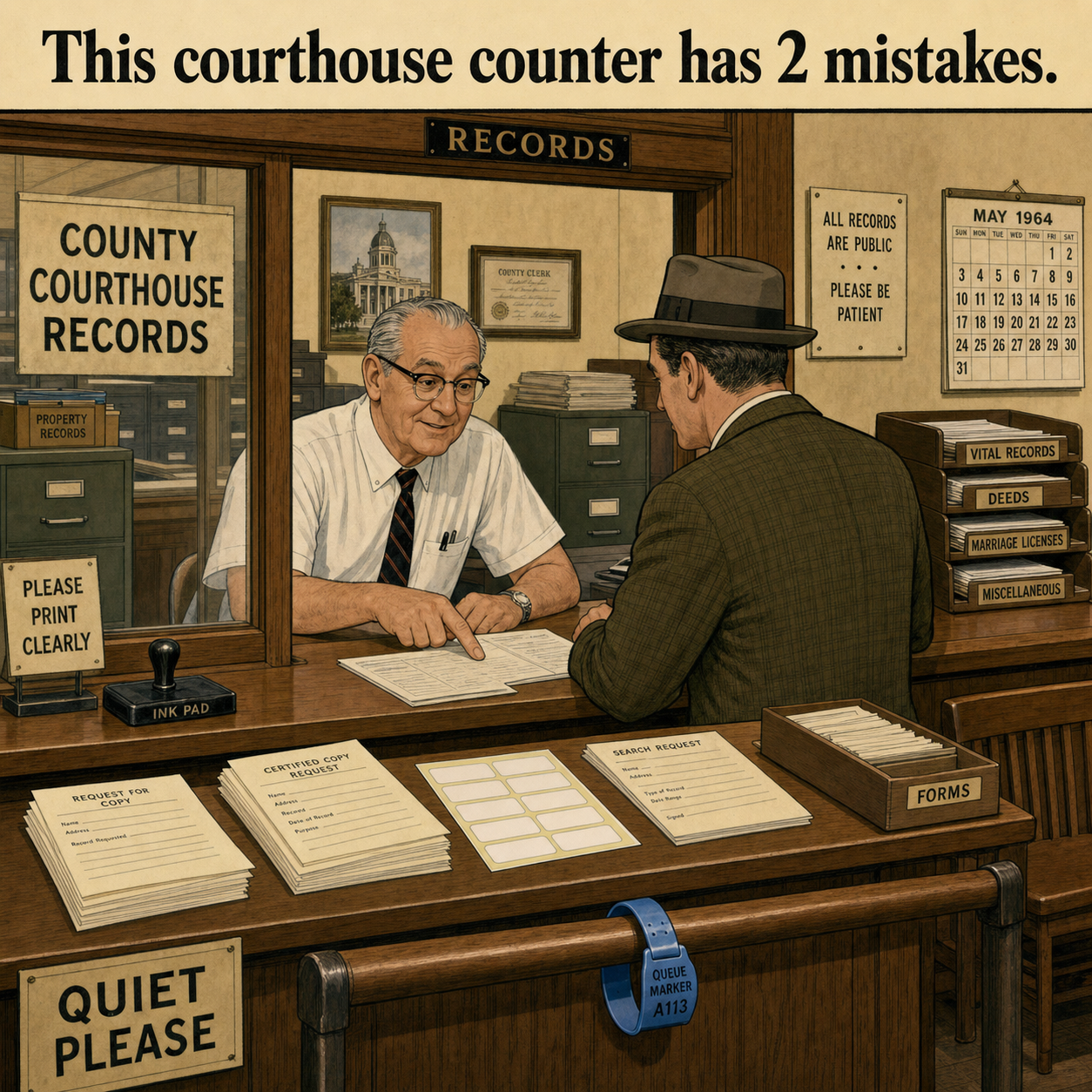 Two Mistakes at This Courthouse Counter: Answer