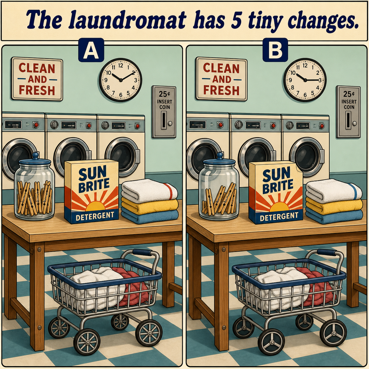 The Laundromat Has 5 Tiny Changes: Answer