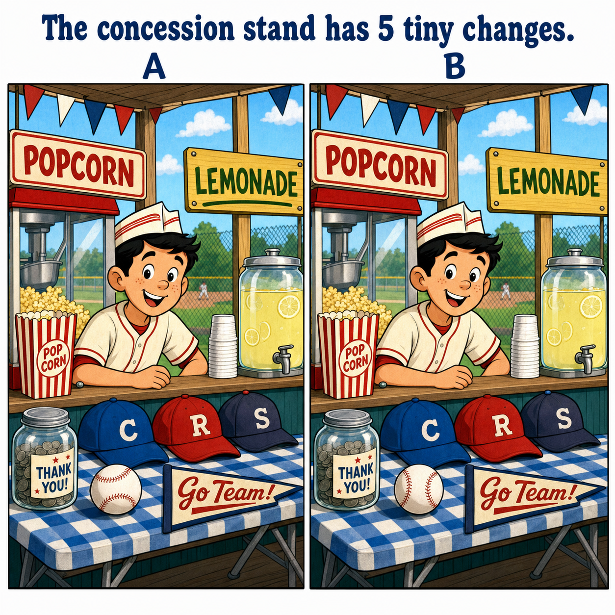 The Concession Stand Has 5 Tiny Changes: Answer