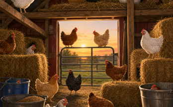 How Many Chickens Are by the Red Barn? Answer