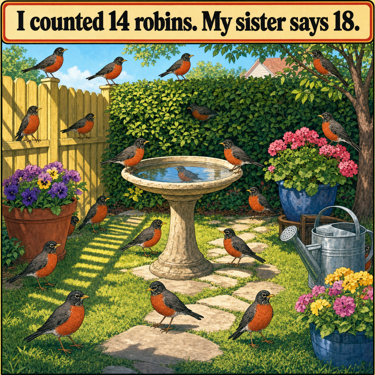 How Many Robins Are in the Backyard? Answer
