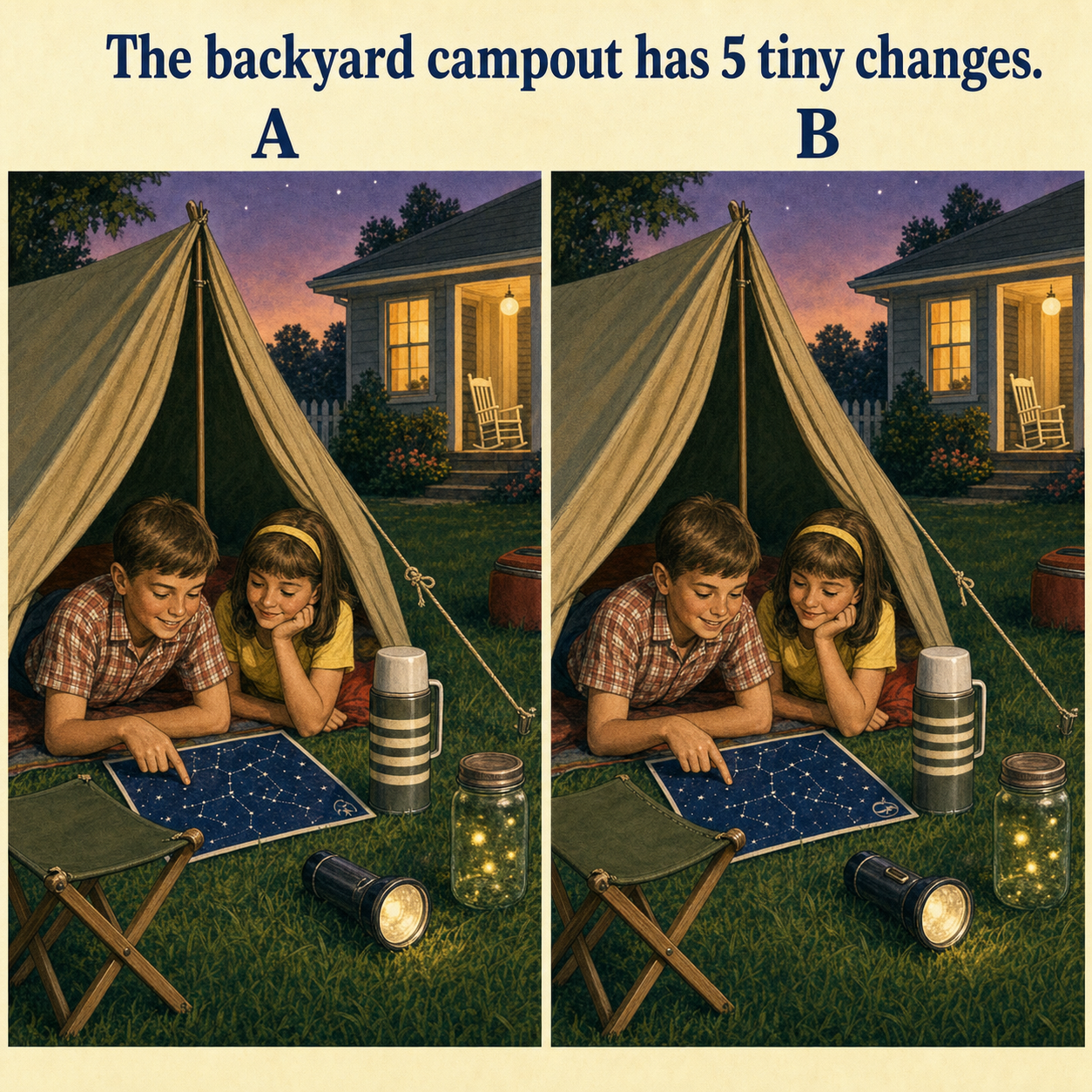 Answer: Five Differences in the Backyard Campout
