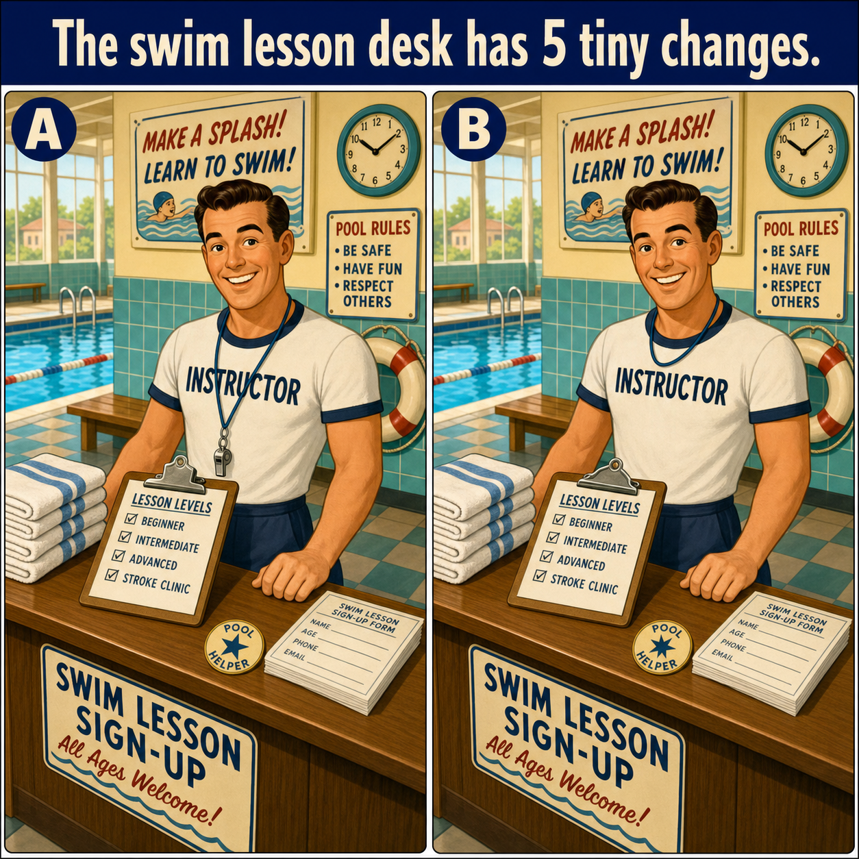 The Swim Lesson Desk Has 5 Tiny Changes: Answer