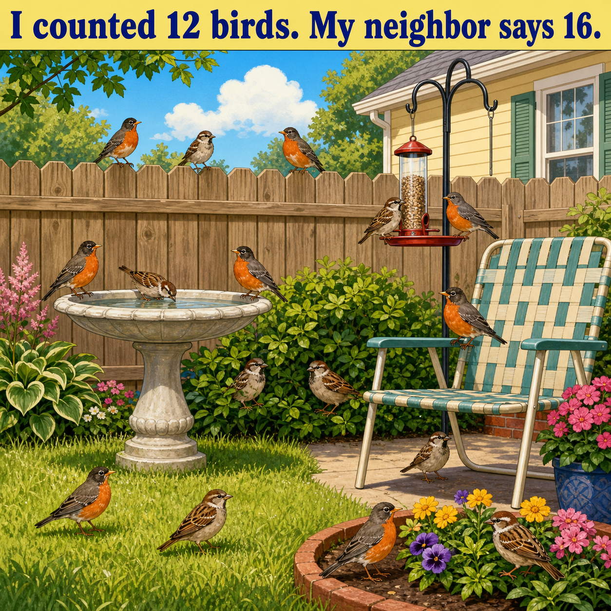 How Many Birds Are in the Backyard? Answer