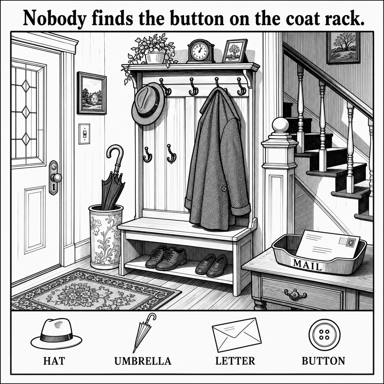 Can You Find the Hidden Button on the Coat Rack?