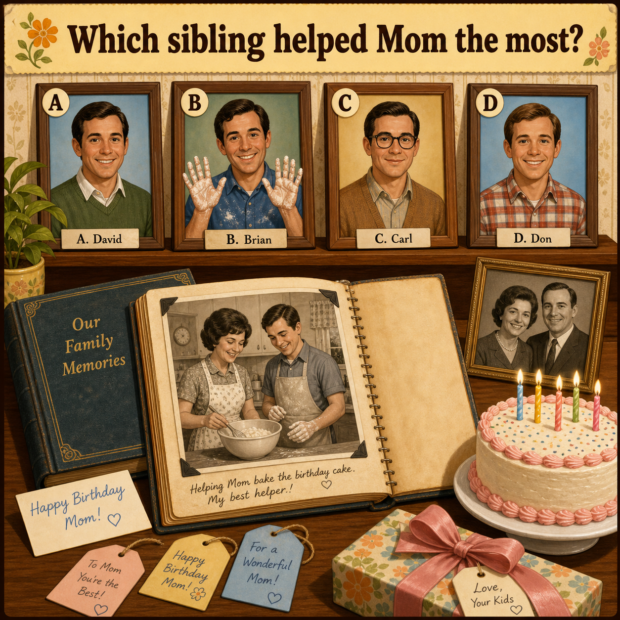 Which Sibling Helped Mom the Most? Answer