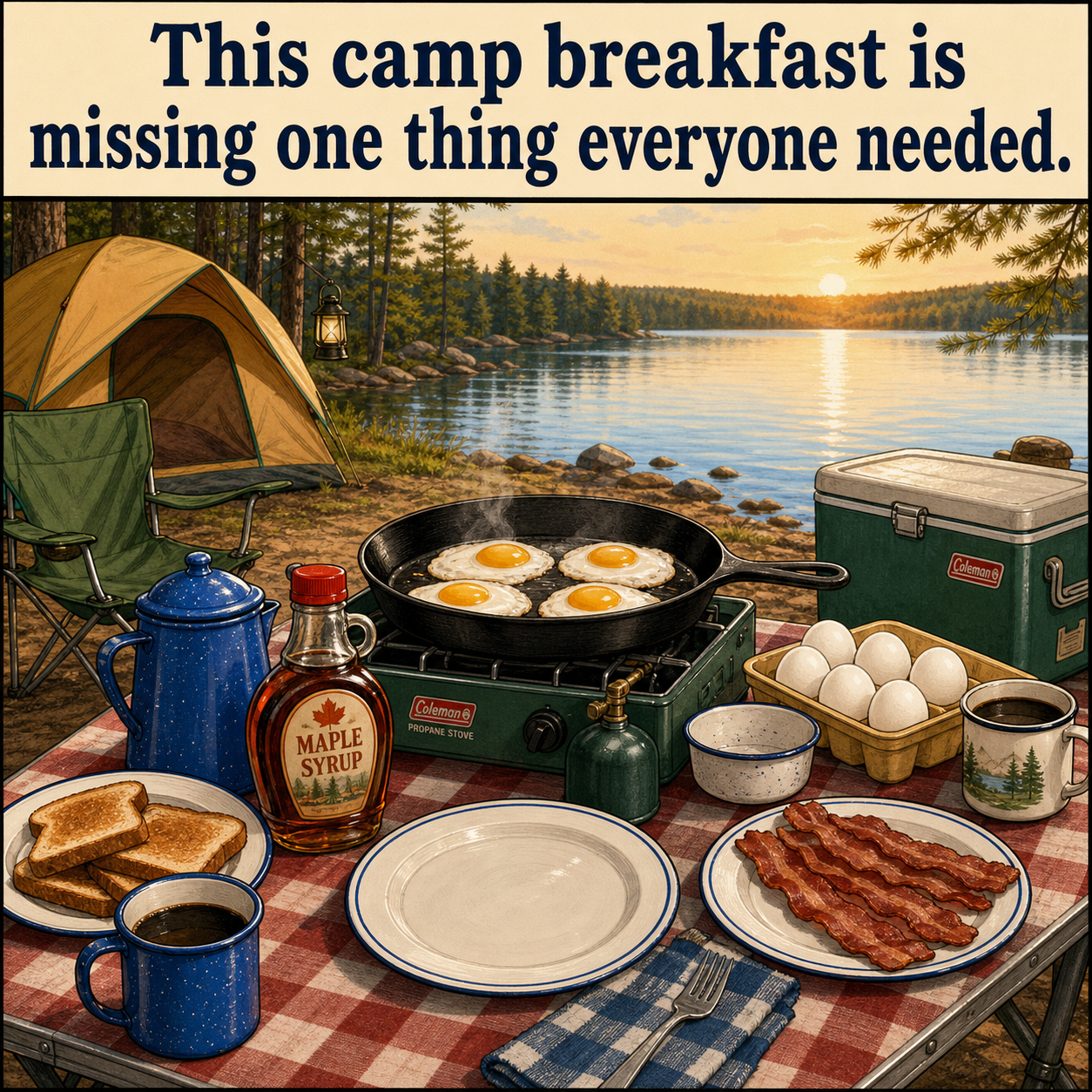 What Is Missing From This Camp Breakfast? Answer