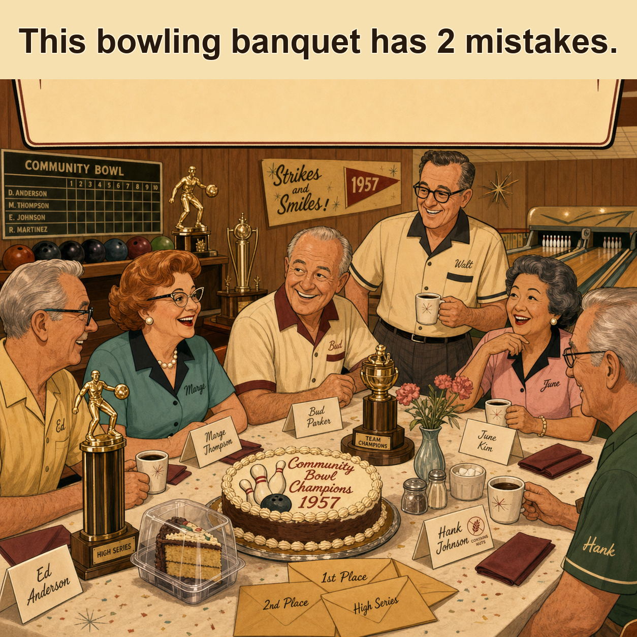 Two Mistakes at This Bowling Banquet: Answer