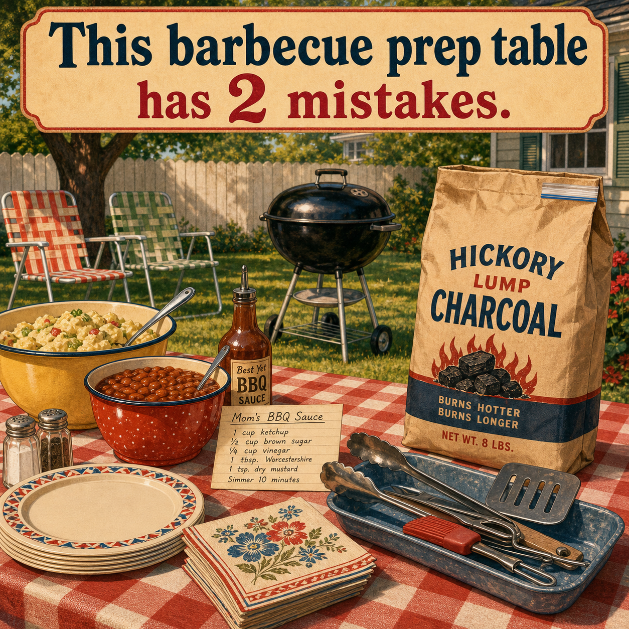 Two Mistakes on This Barbecue Prep Table: Answer