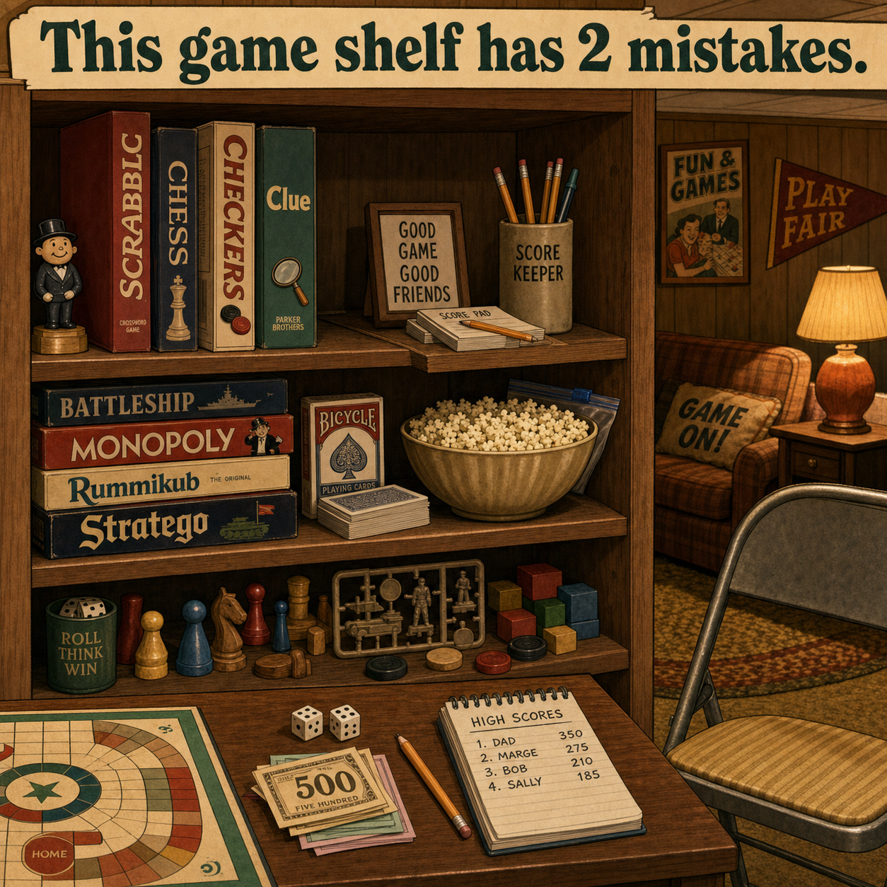 Two Mistakes on This Game Shelf: Answer