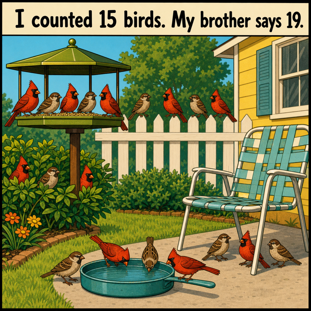 How Many Birds Are in the Backyard? Answer